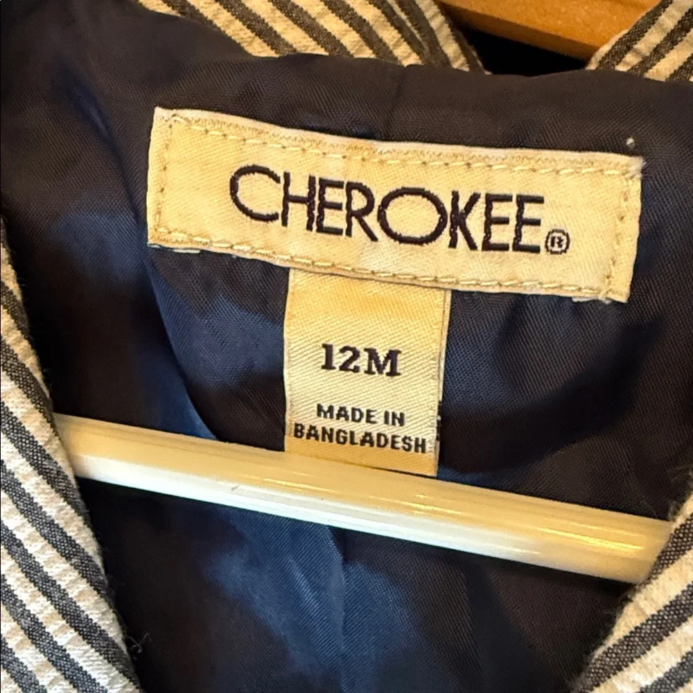 Cherokee Boys Blue White Striped Seersucker Suit Set‎ -12 MONTHS- Easter Wedding